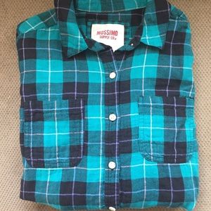 Great for Fall! Teal and black flannel